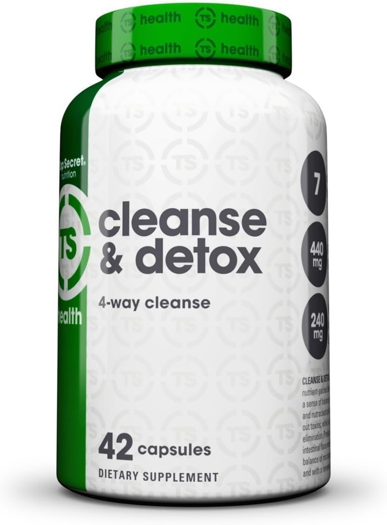 Top Secret Nutrition Cleanse & Detox 7Day Formula Diyetsel Supplement Kolon ve Liver Cleansing Mix with Prebiyotiks and Probiyotiks for Men and Women42 veggie caps)