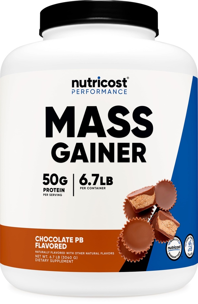 Nutricost Mass Winer (Chocolate Peanut Butter Flavor, 6.7 LBS) 50 Proteinin Gramleri - Non-GMO