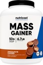 Nutricost Mass Gainer (Σοκολικό Φυστικοβούτυρο Γεύσης, 6.7 LBS) 50 γραμμάρια πρωτεΐνης ανά υπηρεσία - μη ΓΤΟ