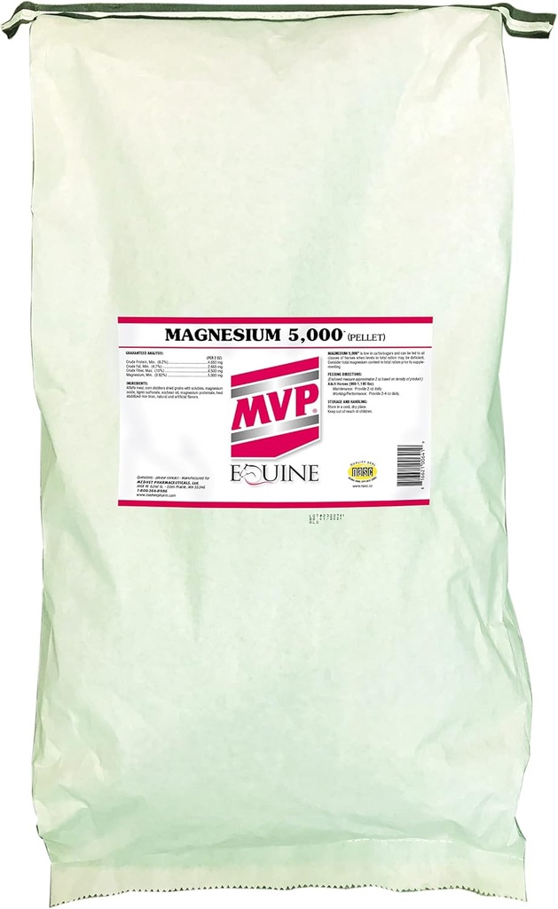 MVP Μαγνήσιο 5.000 (50lb τσάντα) Ηρεμία/Μεταβολισμός/Υποστήριξη λειτουργίας του μόσχου για τα άλογα