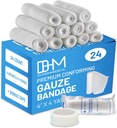 D&H Medical Pack of 24 Gauze Bandage Roll 4 Inches x 4 Yards - Yaralar Bakımı için Tıbbi Gauze - Pamuk Gauze Rolls'yi El Yıkaması için Kullanımı Kolay