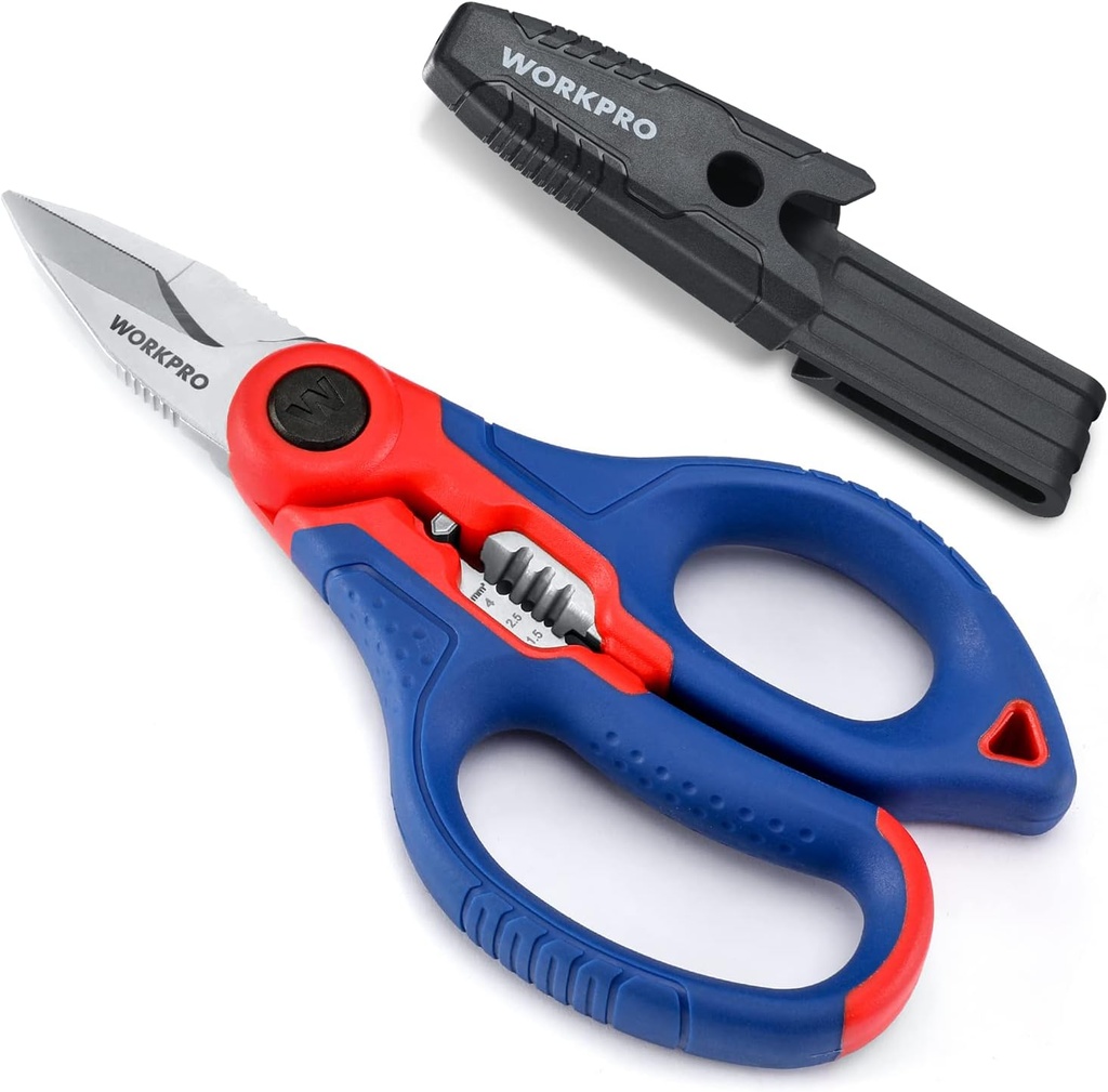 WORKPRO Ανοξείδωτο Ηλεκτρικό Ψαλίδι, 6.4" Professional Ηλεκτρικό Ψαλίδι με συρματόπλεγμα για μαλακό καλώδιο (Δεν είναι κατάλληλο για χρήση κατάδυσης)