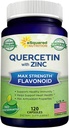 ASquared Beslenme Quercetin 1000 mg ile çinko Supplement - 120 Capsules - Quercetin Dihidrat Siyah Yaşlı ve çinko ile - Max Strength Toz Kompleksi Pills Immune Response