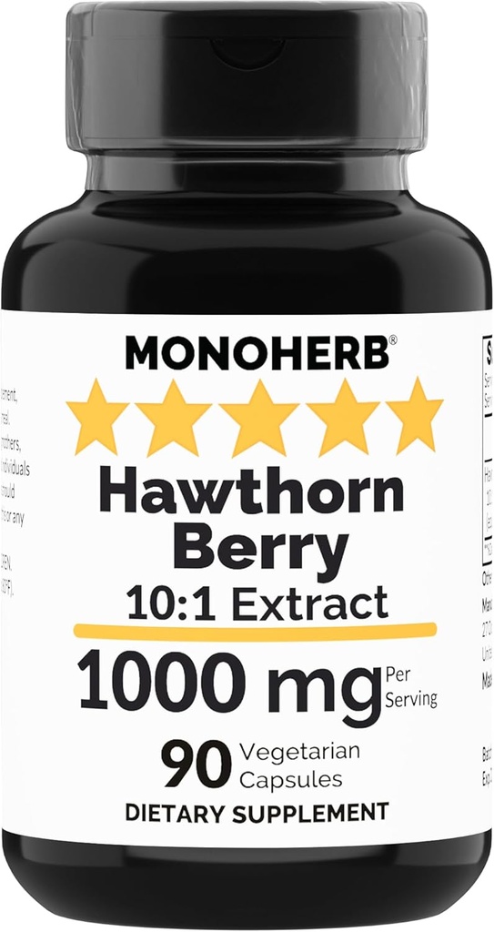 MONOHERB Hawthorn Berry 1000 mg - 90 Vegetarian Capsules