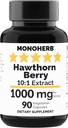 MONOHERB Hawthorn Berry Extract 1000 mg - 90 κάψουλες χορτοφάγων