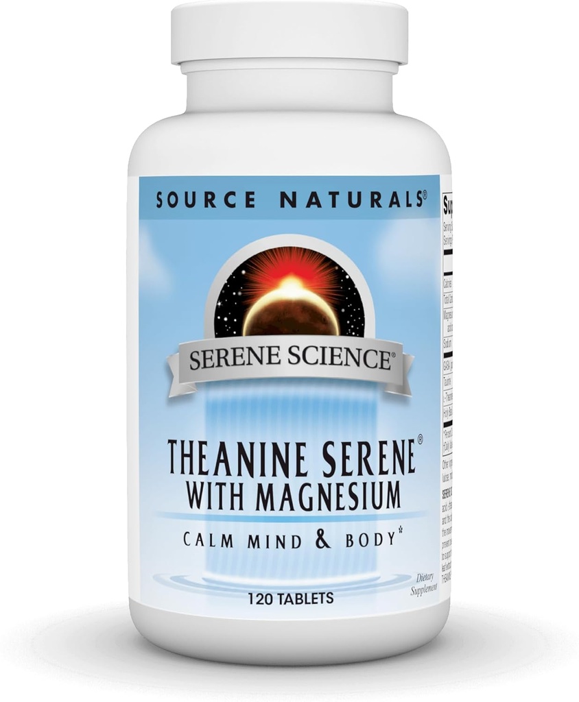 Source Naturals Serene Science L- Theanine με μαγνήσιο και GABA - 120 δισκία