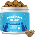 Köpekler için Doğal Probiyotik Digestive Supplement - Probiyotik Chewable with Prebiyotiks and Enzymes Supports Gut Health, Diarrhea & Digestion, improve Immune System Alerji Itch Skin