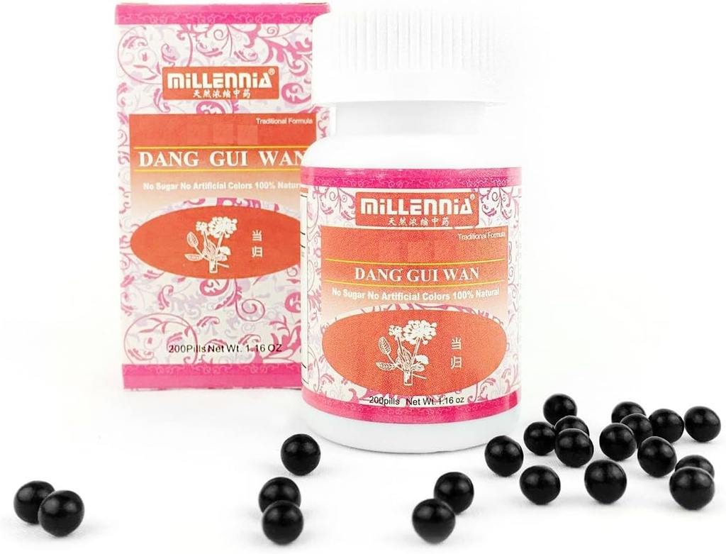 MILLENNIA Herbal Supplement Pills - Dang GUI Wan - 12 Şişe Paketi (200 Pills/Bottle)