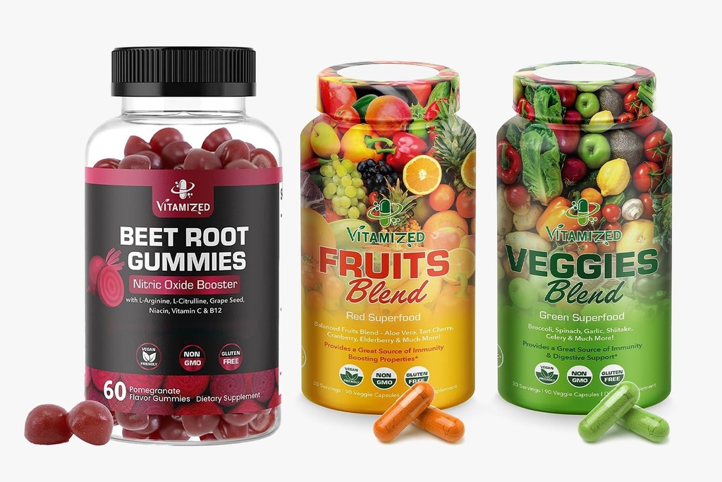 Blissful Wellness Fusion: Beet Root Gummies & Fruits /Veggies Supplement