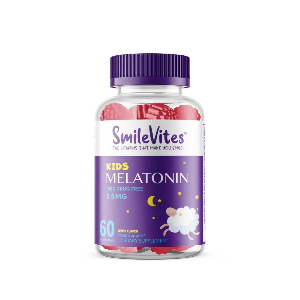 Çocuk Melatonin Gummies 2.5 mg |% 100 Drug-Free Sleep Aid | Non-Habit Form | Supports Restful Sleep & Regular Sleep Cycle | Natural Materials | Berry Flavor | 60 Count