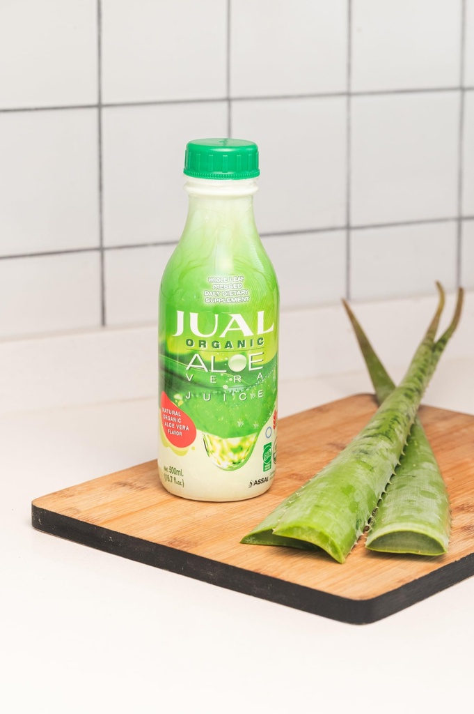 JUAL 100% Pure Organic Aloe Vera Juice – Zero Sugar, Aloin-Free – Natural Flavor – Vegan Detox Fonksiyonel İçecek – 16.7 Fl Oz (500 ml)