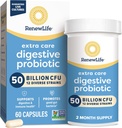 Yeni Yaşam Ekstra Bakım Digestive Probiyotik Capsules, 50 Milyar CFU Garantili, Daily Supplement Supports Immune, Digestive, Respiratory Health (1), L. Rhamnosus GG, Dairy, Say ve Gluten-Free, 60