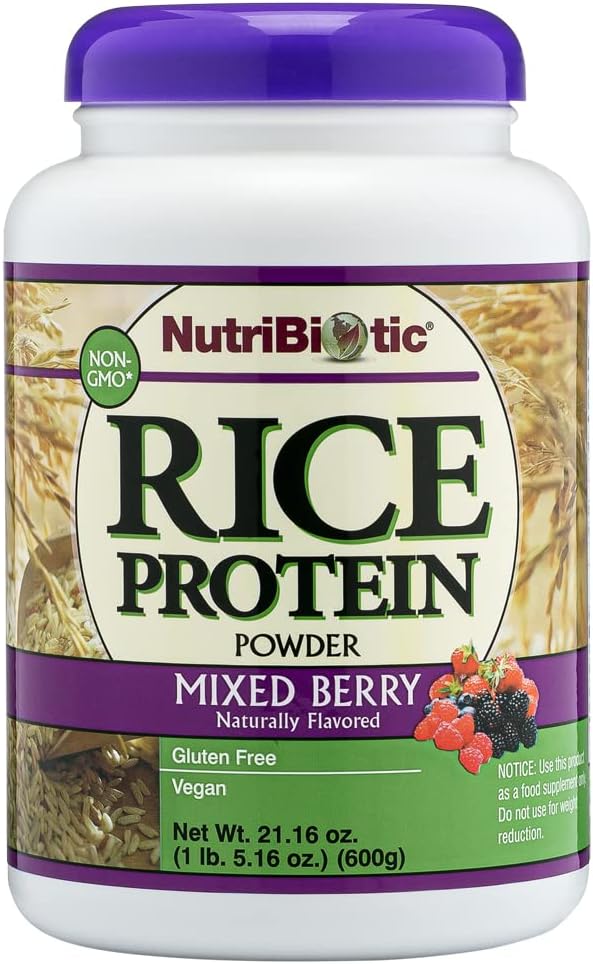 NutriBiotic – Karma Berry Rice Protein, 1 Lb 5 Oz (600g) | Low Carb, Keto-Friendly, Vegan, Raw Protein Toz | Grown & Processed Without Chemical, GMOs veya Gluten | Easy to Digest & Nutrient-Rich