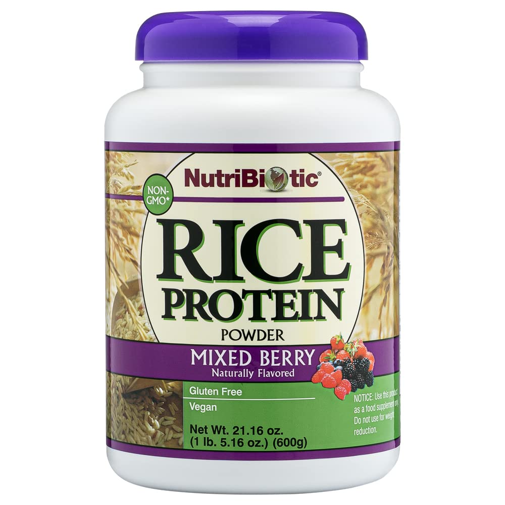 NutriBiotic – Karma Berry Rice Protein, 1 Lb 5 Oz (600g) | Low Carb, Keto-Friendly, Vegan, Raw Protein Toz | Grown & Processed Without Chemical, GMOs veya Gluten | Easy to Digest & Nutrient-Rich