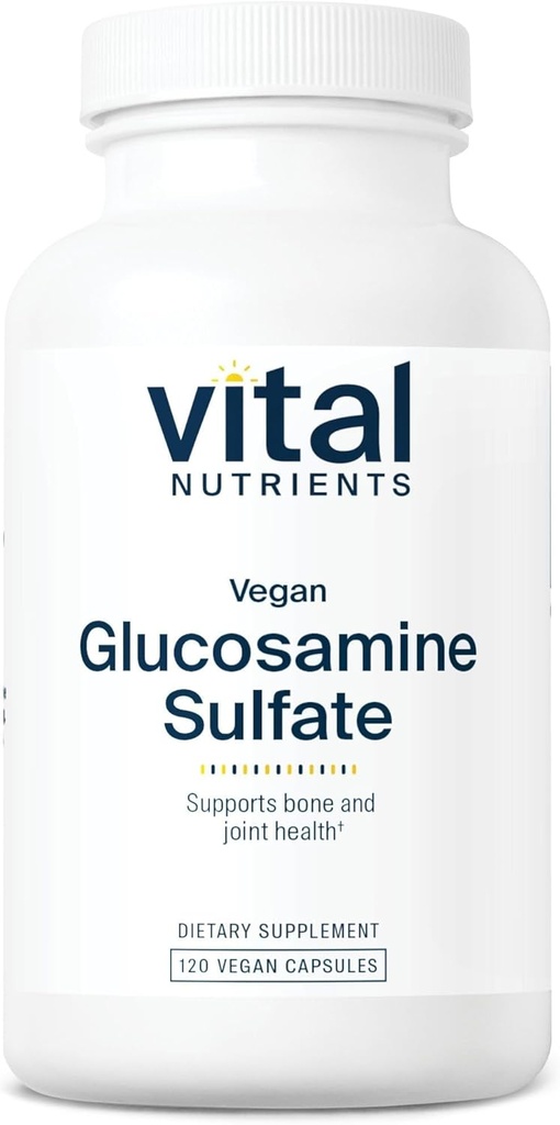 Vital Nutrients Vegan Glucosamine Sulfate 750 mg | Sağlıklı Kartilage, Hareketlilik ve Ortak Destek Tamam | Glucosmin Kaynağı | Gluten, Süt, Soy Free | Non-GMO | 60 Capsules
