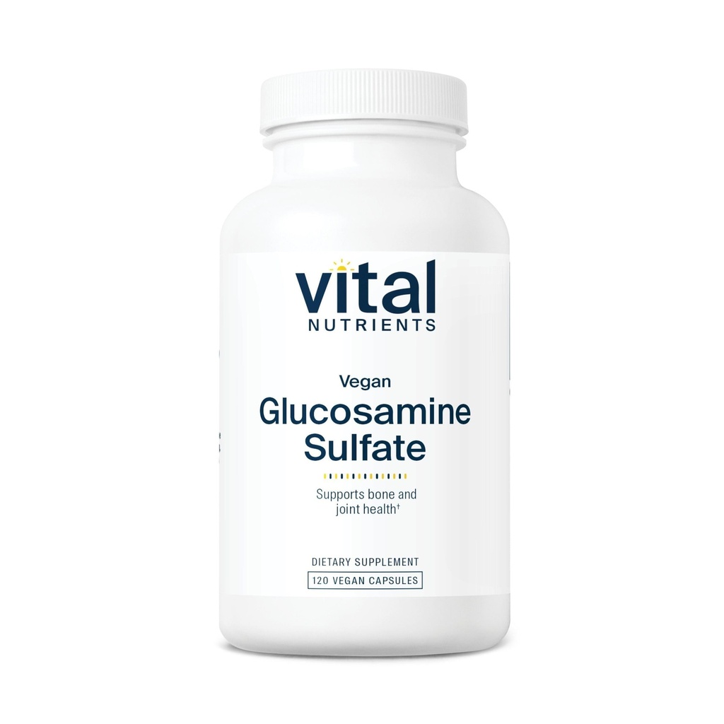 Vital Nutrients Vegan Glucosamine Sulfate 750 mg | Sağlıklı Kartilage, Hareketlilik ve Ortak Destek Tamam | Glucosmin Kaynağı | Gluten, Süt, Soy Free | Non-GMO | 60 Capsules