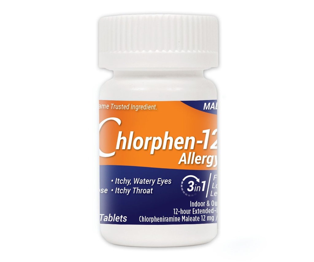 Chlorpheniramine Maleate Extended release, 12 Mg, 60 Tablet