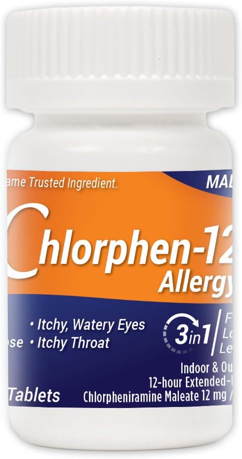 Chlorpheniramine Maleate Extended release, 12 Mg, 60 Tablet