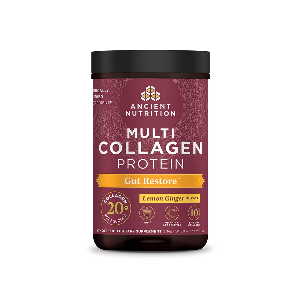 Eski Beslenme Kolajn Toz Proteini, Multi Collagen Protein, Hydrolyzed Collagen, Destekler Skin ve Nails, Joint Supplement (Gut Restore, 20 Hizmet)