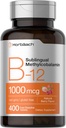 Horbaach Vitamin B12 1000 mcg Sublingual | 400 Hızlı Dissolve Tabletler | Kadınlar ve Erkekler için Metrik Tamam | Vegan, Non-GMO ve Gluten Ücretsiz