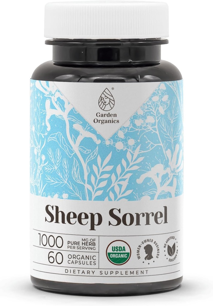 Koyun Sorrel USDA Organik 60 Capsules | Circulatory sistemi, High-Potency Natural Supplement | Sertifikalı Organik Vegetarian Capsules ve Organik Koyun Sorrel (Rum Acetosella) Kuru Herb (60 Capsules)