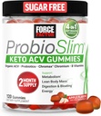 Kuvvet Faktörü ProbioSlim Keto ACV Gummies, Organik Apple Cider Vinegar Gummies with Lactopolee Probiyotiks & Prebiyotiks to Support Digestion, Metabolism, & Immune Health, 1 Net Carb, Apple Flavor, 120ct