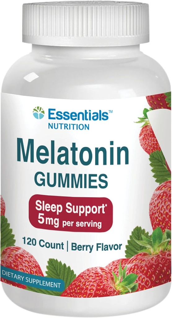 NLMUBR LUCKSIT PsinzmkMelatonin Gummies for Yetişkinler Tarafından Essentials Beslenme | Melatonin 5 mg Supplement | Vegetarian Gummies | Berry Flavor - 120 Count