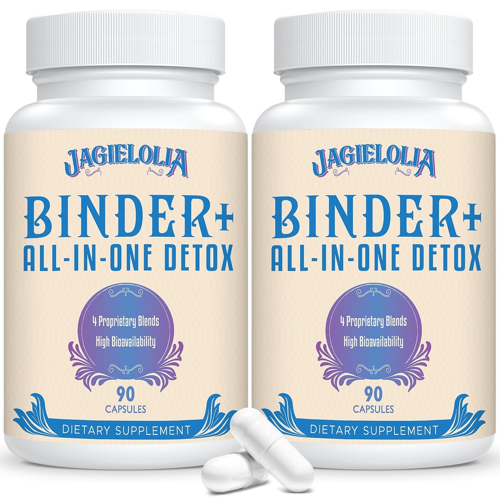 All-In-One Detox Binder Supplement 1500 MG - Υψηλή βιοδιαθεσιμότητα, Liver Gut Detox Cleanse με ενεργοποιημένο καρβουνικό, Zeolite & Bentonite άργιλο για τοξίνες, συκώτι, Digestive, 180 κάψουλες Vegan