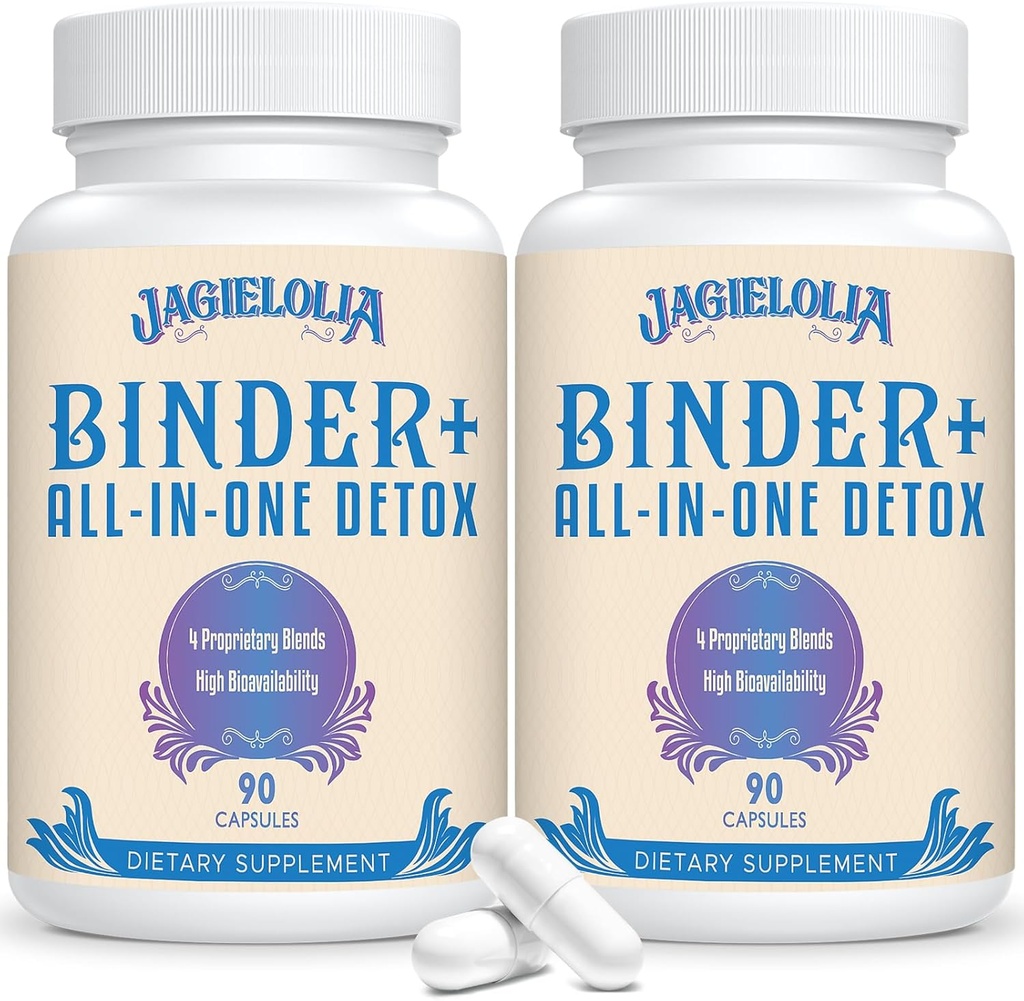 All-In-One Detox Binder Supplement 1500 MG - High Bioavailability, Liver Gut Detox Cleanse Aktif Charcoal, Zeolite & Bentonite Clay for Toxins, Liver, Digestive, 180 Vegan Capsules