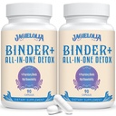 All-In-One Detox Binder Supplement 1500 MG - Υψηλή βιοδιαθεσιμότητα, Liver Gut Detox Cleanse με ενεργοποιημένο καρβουνικό, Zeolite & Bentonite άργιλο για τοξίνες, συκώτι, Digestive, 180 κάψουλες Vegan