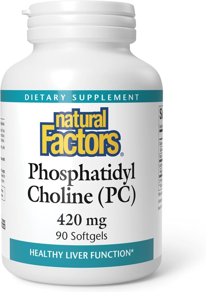 Doğal Faktörler - Phosphatidyl Choline (PC) 420 mg, Sağlıklı Canlı Fonksiyonlar, 90 Soft Gels