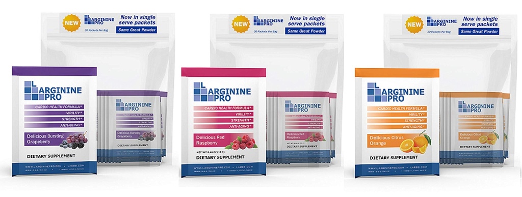 L-ARGININE PRO Supplement Toz | 90 Packets Single Serve Travel Size | L-arginine Plus 1,100 mg L-Citrulline, Raspberry, Orange & Grape