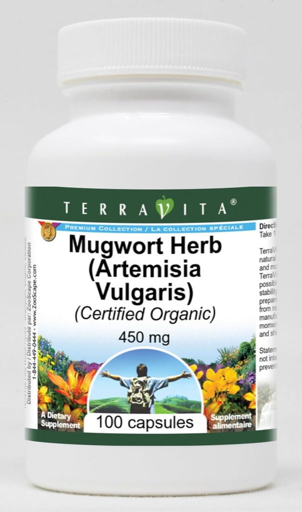 Βότανο Mugwort (Artemisia Vulgaris) (Πιστοποιημένο Οργανικό) - 450 mg (100 Κάψουλες, ZIN: 517772)