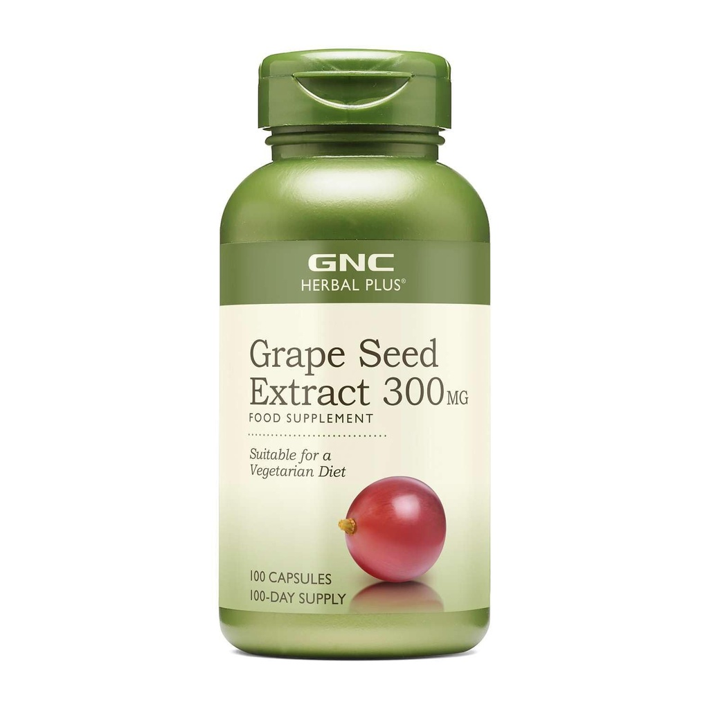 GNC Herbal Plus Grape Seed Extract 300 mg συμπλήρωμα, χορτοφαγικά, 100 υπηρεσίες