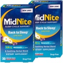 MidNite Back To Sleep Low Dose, 1.5 mg Melatonin Sleep Aid, Non-habit Form, Herbal Diyetsel Supplement For Yetişkinler, Drug-free, Gluten-free, Lactose-free, Vegetarian, Vegan, 30 Hızlı Melt Tabletler 2 ct