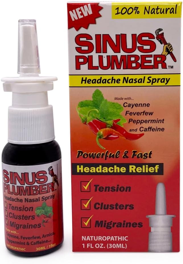 Sinus Plantber Migraine Headache Nasal Spray with Capsaicin and Feverfew