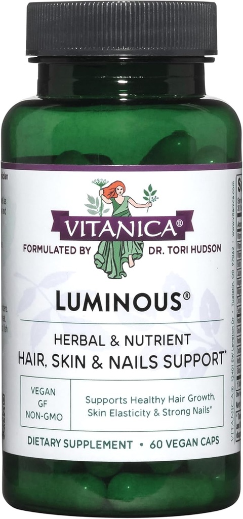 Vitanica, Luminous, Hair, Skin ve Nail Desteği, Vegan, 60 Capsules