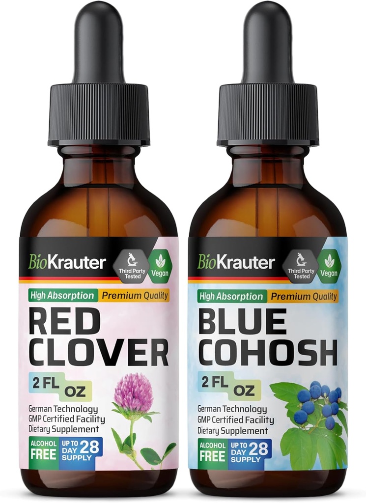 BIO KRAUTER Κόκκινος Κλόβερ Βάμμα 2 Fl. Oz. & Blue Cohosh Βάμμα 2 Fl. Oz.