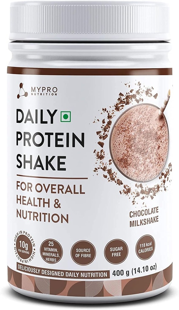 Günlük Protein Shake 118 kcal Calories, 25 Vitamin -Serving -40- for Men & Women Chocolate Milk Shake Flavor for 400Gm