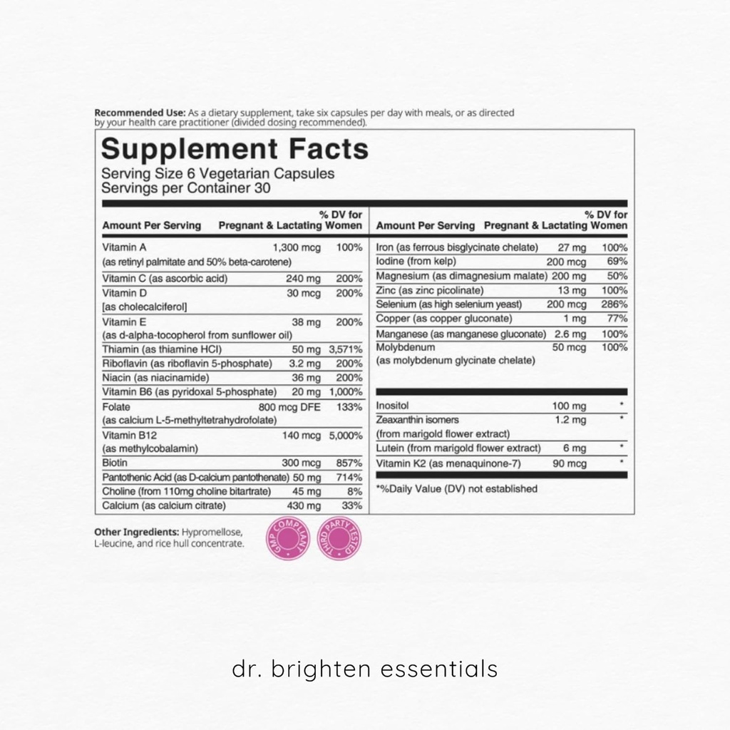 Το Dr. Brighten Prenatal Plus και το Γυναικείο Προβιοτικό Πακέτο Υποστήριξης Εγκυμοσύνης - Βιταμίνες, Ορυκτά, Προβιοτικά, Πρεβιοτικά και Αντιοξειδωτικά για Έγκυες ή Νοσηλευτικές Μητέρες, Μη ΓΤΟ Vegan, Χωρίς Γλουτένη