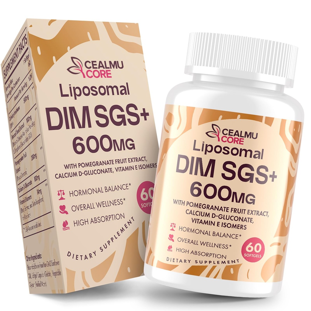 Liposomal DIM SGS Supplement - Συμπλήρωμα ορμονών για γυναίκες & άνδρες, Συμπληρώματα οιστρογόνων Περιέχει Sulforafane Glucosinolate, Βιταμίνη Ε, Ρόδι Φρούτα - Υποστήριξη Detox και Αντιοξειδωτικό (1 Pack)