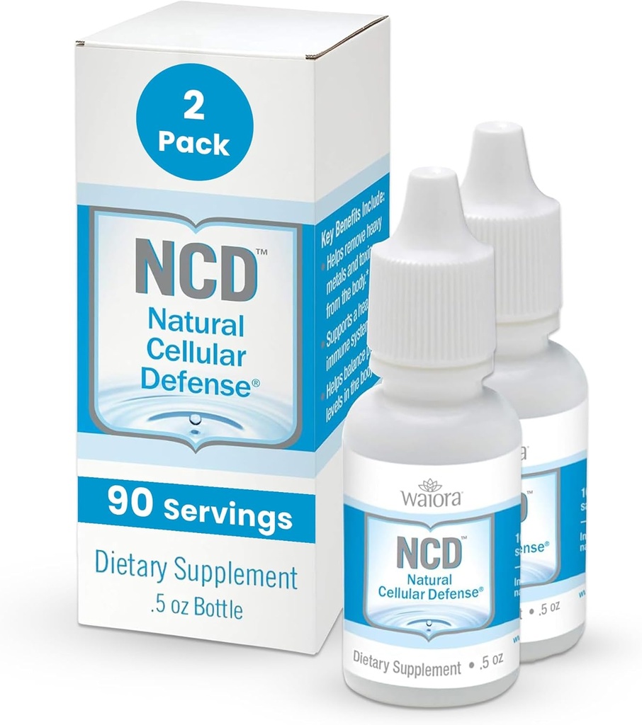 Waiora Natural Cellular Defense (NCD) Sıvı Zeolit Drops, Clinoptilolit for Men & Women - Supplement for Immune, Sağlıklı Gut Support, Cleanse, pH Balance (0.5oz Şişe, 2 Ct – 180 serv)