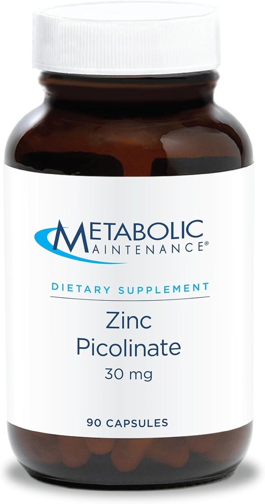 Metabolic Bakım çinko Picolinate 30 mg - Vitamin C ile Erkekler ve Kadınlar için çinko Supplement, Pure Mineral Immune Health için Kompleksi, 30 mg Per Capsule - 90 Capsules
