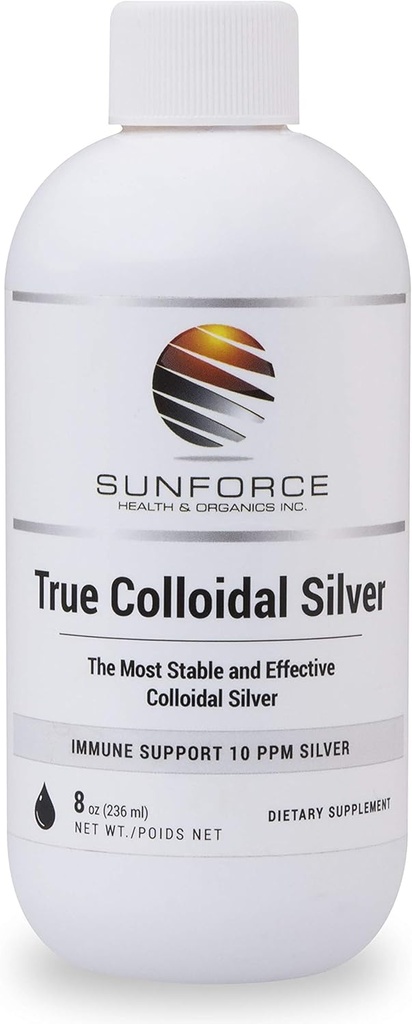 True Colloidal Silver Supplement - 10 ppm | Yetişkinler ve Çocuklar için Tamam (8 OZ)