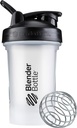 BlenderBottle Classic V2 Shaker Şişe Protein Shakes ve Pre Workout, 20Ounce, Clear/Black