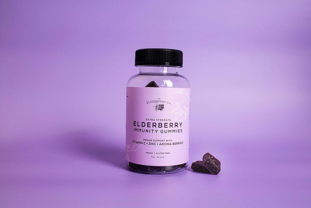 Yaşlı Co. Ekstra Güçlü Yaşlılar Gummies + Tüm Doğal Immune Desteği için C, D,E ve Çinko, Yapay Malzemeler (60 Kont)