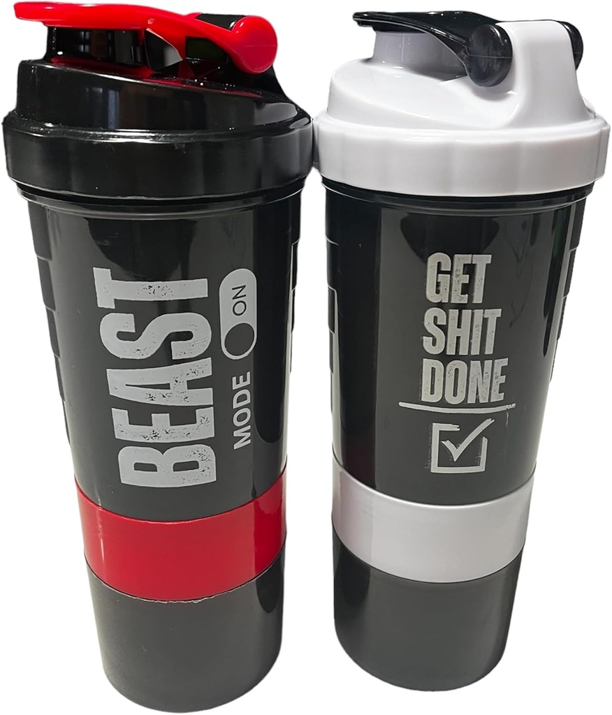 Γενόσημο μπουκάλι αναδευτήρα πρωτεΐνης - ShakePro16oz BPA-free μπουκάλι αναδευτήρα με διαρροή-αποθήκευση για σκόνη / χάπια - Ιδανικό για γυμναστήριο και την καταλληλότητα