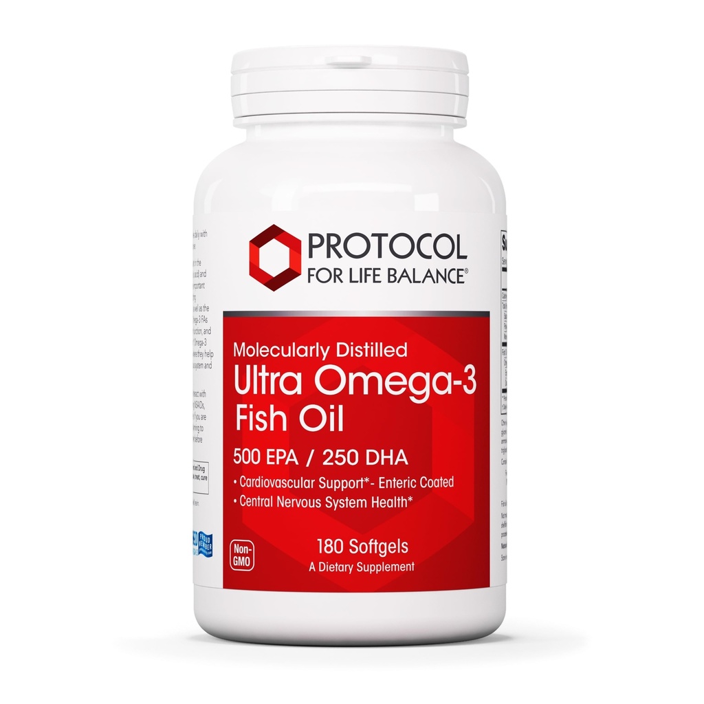 Ultra Omega-3-500 mg EPA & 250mg DHA - Beyin Desteği için Balık yağı, Kalp ve Nervous System Health* - EPA DHA Omega Supplement - Non-GMO & Halal - 180 Softgels