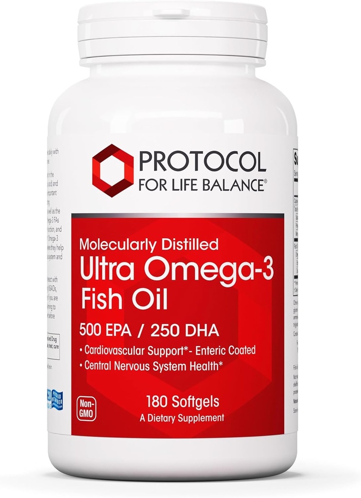 Ultra Omega-3-500 mg EPA & 250mg DHA - Beyin Desteği için Balık yağı, Kalp ve Nervous System Health* - EPA DHA Omega Supplement - Non-GMO & Halal - 180 Softgels
