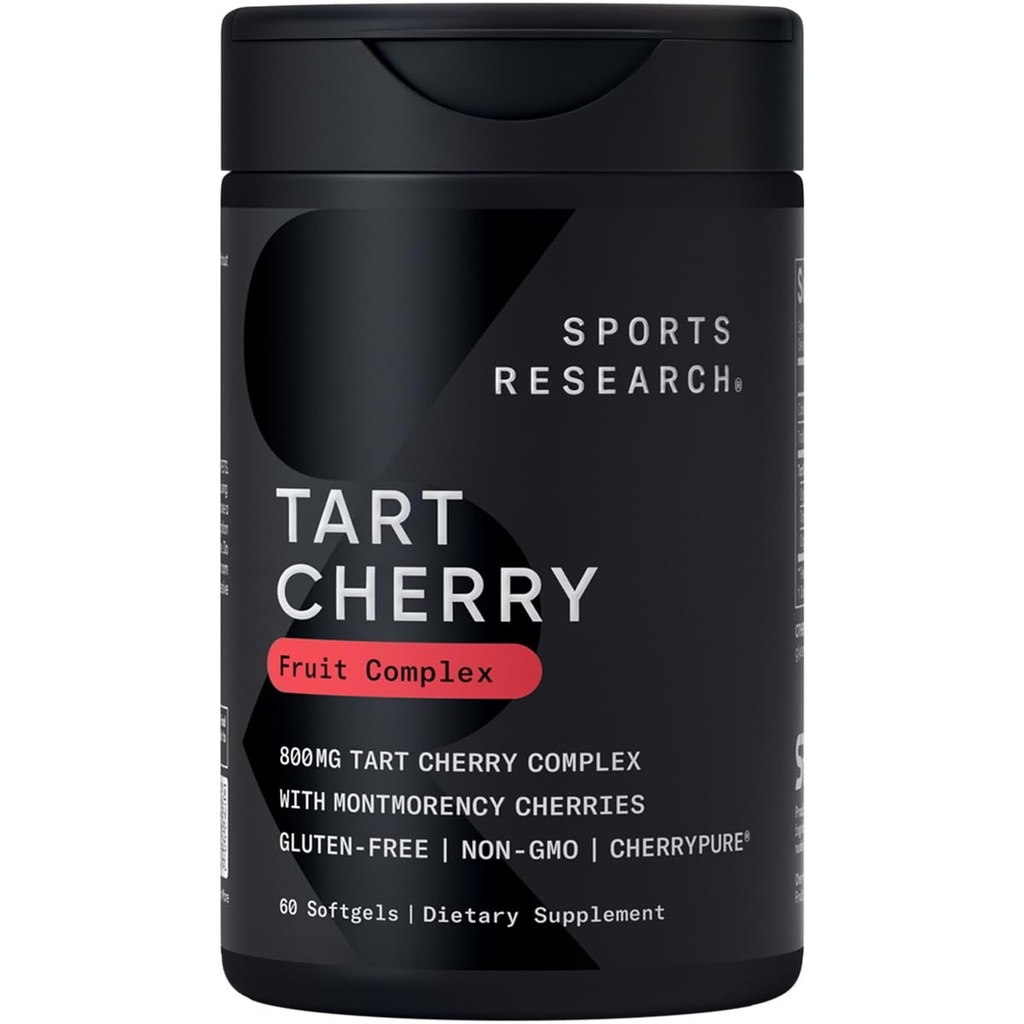 Spor Araştırmaları Tart Cherry Capsules - Montmorency Tart Cherries - Non-GMO & Gluten Free - 60 Liquid Softgels